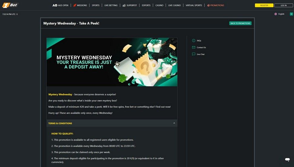 1Bet casino Mystery Wednesday