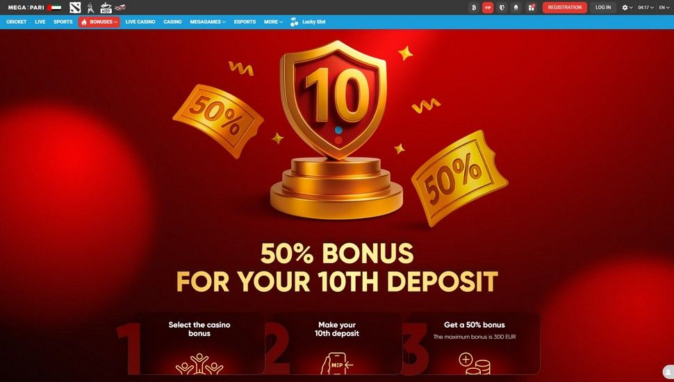 Megapari casino 10th Deposit Bonus