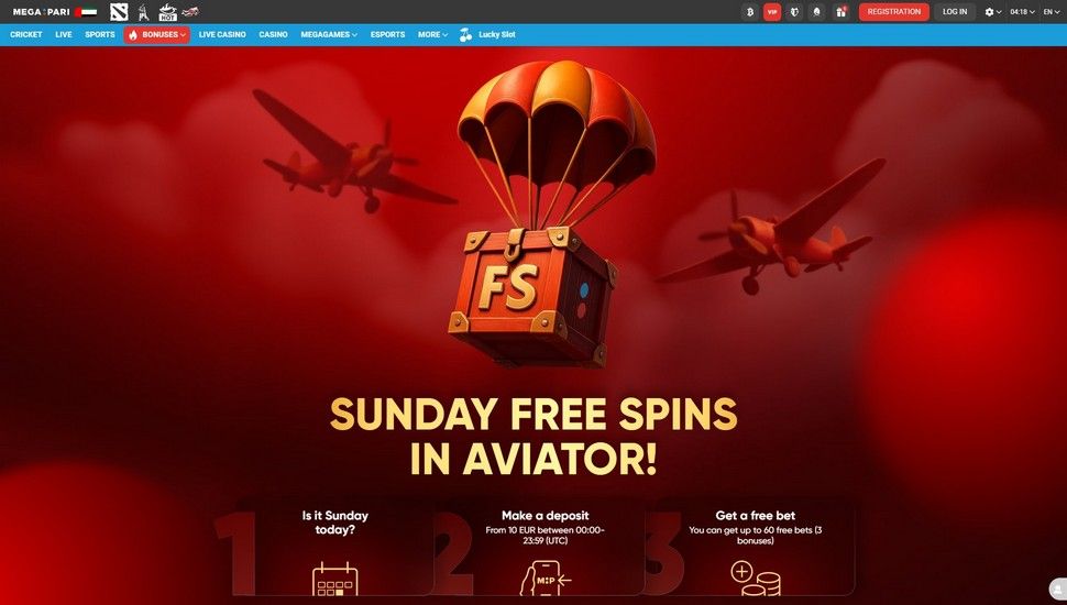 Megapari casino Sunday Free Bets in Aviator