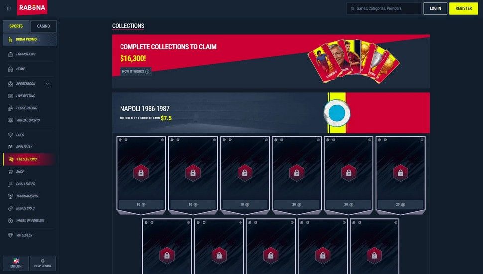 Rabona casino Collections