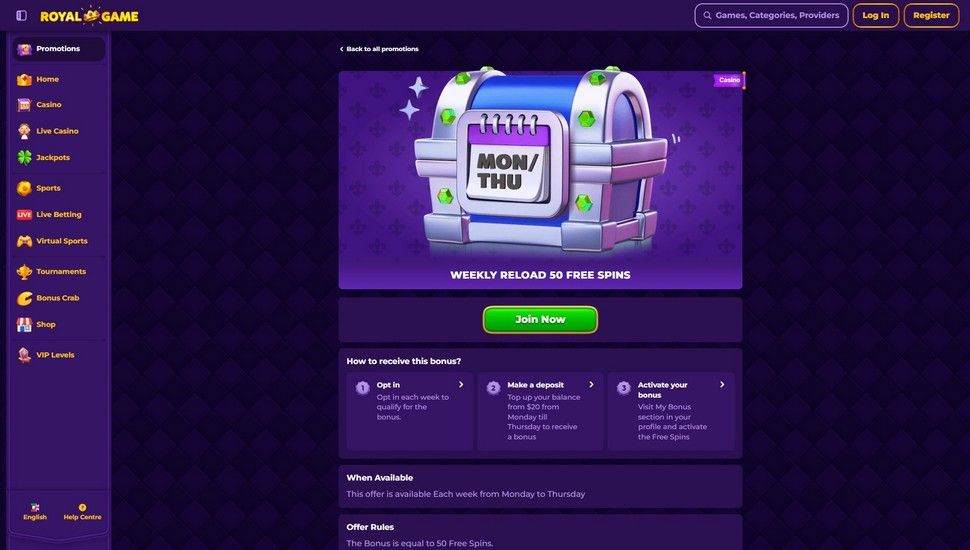 RoyalGame Weekly Reload