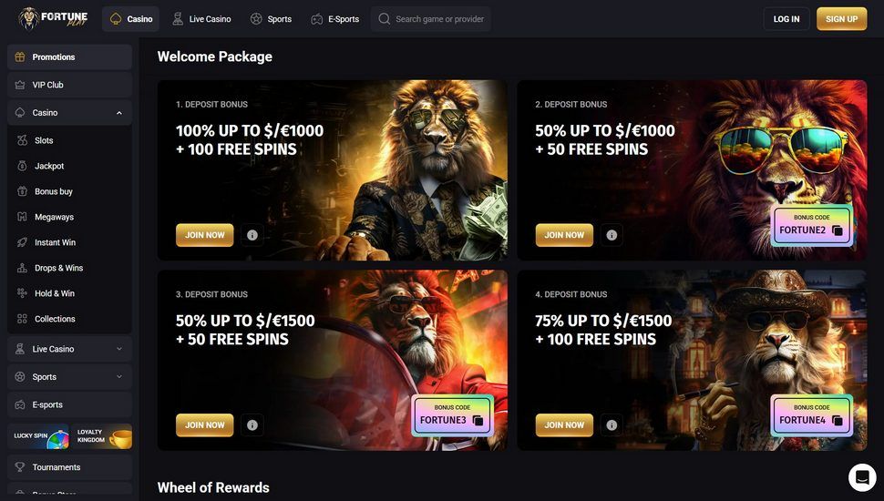 Fortune Play casino bonus page