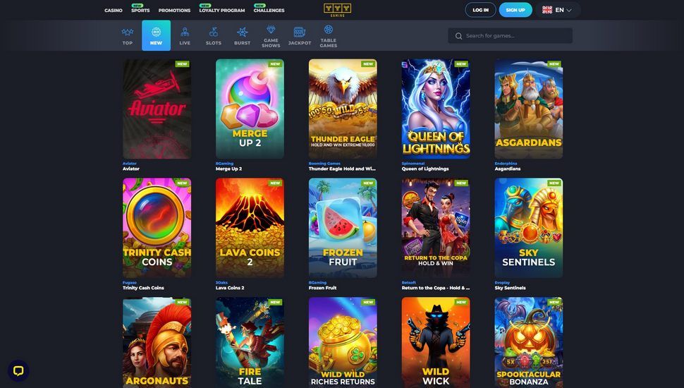YYY casino slots page