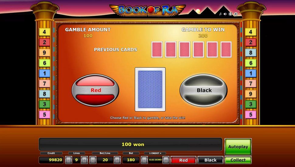 Book of Ra slot gamble round