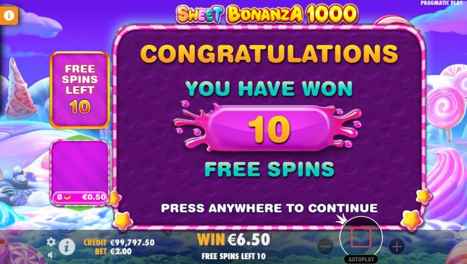 Sweet Bonanza 1000 slot Free Spins