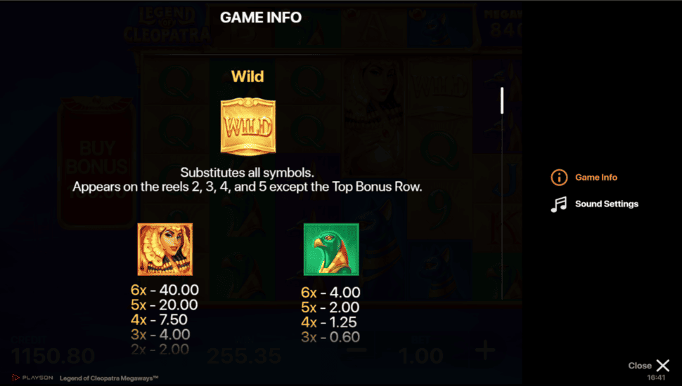 Game info Legend of Cleopatra